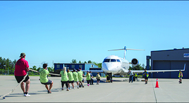 The Dynamic Duo & Crew start the plane pull off at 10 a.m. on April 25, 2026. They scored a time of 13.7 seconds.